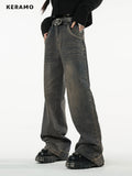 yidouxian Jeans High Waist Streetwear Baggy Jeans Hip-hop Women Pants Autumn Winter Straight Wide Leg Jeans 2023 Y2K Feamle