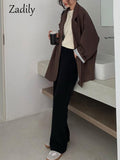 yidouxian 2023 Autumn Casual Long Sleeve Blazer Women Korean Style Oversize Ladies Suit Blazers Work Female Clothing Jacket Coat