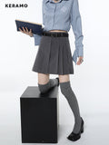 yidouxian Summer Korean Preppy Style All-match Solid Color Pleated Mini Skirts Women&#39;s Streetwear Y2K Harajuku Ulzzang A-Line Skirt