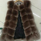 Yidouxian and Winter New Women's Wear Mid length Casual Fur Coat Fur Vest