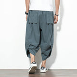 Yidouxian Summer baggy casual pants men streetwear harajuku joggers men cotton harem calf-length jogger pants for men