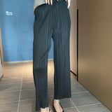 Yidouxian Autumn Ladies Spring Casual Ladies Pants Miyake Pleated Oversized Pleated Pants Loose Trousers Straight High Waist Pants