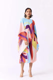 Yidouxian Women's New 2023 Miyake Pleated Dress Swing Skirt High Grade Graffiti Age Reducing Fashion High Quality Long Dress Robe