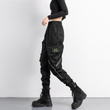 Yidouxian Women Elastic Waist Loose Streetwear Cargo Pants Female Fashion Ankle-length Jogging Trousers Ladies Plus Szie Casual Pants