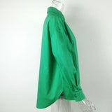 yidouxian Sleeve Oversized Women's Shirt White Cotton Elegant Blouses For Women Fashion Loose Basic Tops Green Blouse Blusas 23618