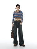 yidouxian Woman Jeans 2023 Autumn Spring Vintage High Waist Wide Leg Denim Pant Baggy Fashion Loose Harajuku Straight Pant Streetwear