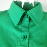 yidouxian Sleeve Oversized Women's Shirt White Cotton Elegant Blouses For Women Fashion Loose Basic Tops Green Blouse Blusas 23618