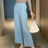 Yidouxian Autumn Ladies Spring Casual Ladies Pants Miyake Pleated Oversized Pleated Pants Loose Trousers Straight High Waist Pants