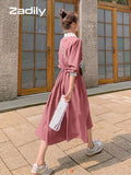 yidouxian 2023 Summer French style Patchwork Button Up Shirt Dress Office Lady A-Line Turn Down Collar Mid Dresses Work Vestidos