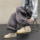 Yidouxian 2023 Spring Casual Retro Cargo Pants Men Solid Color Baggy Pants Elastic Waist Harajuku Joggers Man Pants