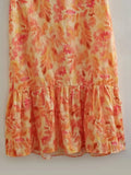 Yidouxian TRAF Summer Elegant Dress Casual Strap Ruffles Tassel Printing Slim LongSling Backless Dress For Women