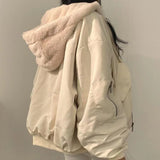 Yidouxian Winter New Cotton Coat Jacket Loose Hooded Thickened Coat Women Cotton Coat Women