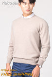 Yidouxian Men Cashmere Sweater 2023 Autumn Winter Casual Solid Color Long Sleeve Knitted Pullovers Top Male Soft Warm O-Neck Jersey Jumper