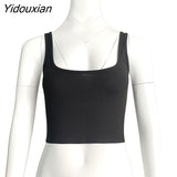 Yidouxian Tank Top Knitting Crop Tops Women Summer Camis Backless Camisole Fashion Casual Tube Top Female Sleeveless Cropped Vest