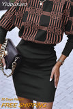 Yidouxian Women Long Sleeve Stitching Dress Office Ladies Slim Bag Hip Mini Dress O-neck Boaycon Dress Robes De Soirée