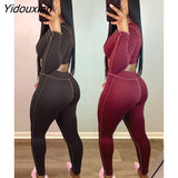 Yidouxian fall casual suit design sense of pure color lace sexy slim with two sets of long pants
