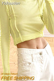 Yidouxian Bodycon White O-Neck Women'S T-Shirt 2023 Elegant Yellow Long Sleeve Fall Tee Shirt Casual Slim Elastic Solid Top Female