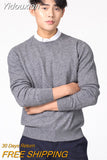 Yidouxian Men Cashmere Sweater 2023 Autumn Winter Casual Solid Color Long Sleeve Knitted Pullovers Top Male Soft Warm O-Neck Jersey Jumper