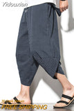 Yidouxian Summer baggy casual pants men streetwear harajuku joggers men cotton harem calf-length jogger pants for men