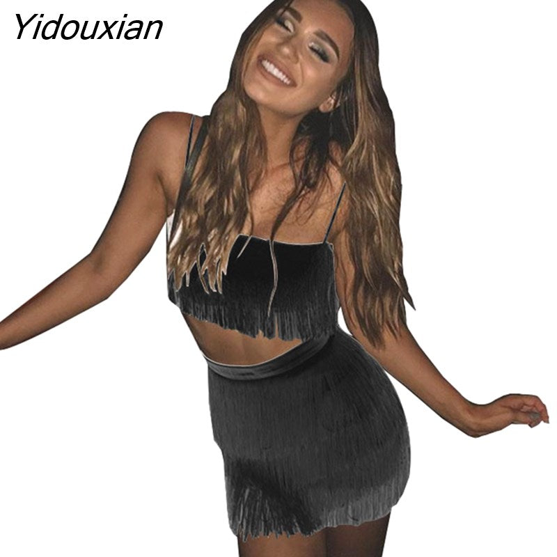 Yidouxian and American summer female sexy nightclub strap hip wrap