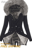 Yidouxian and Winter New Cotton Coat Hooded Slim Fit Warm Zipper Coat for Women