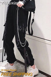 Yidouxian Women Elastic Waist Loose Streetwear Cargo Pants Female Fashion Ankle-length Jogging Trousers Ladies Plus Szie Casual Pants
