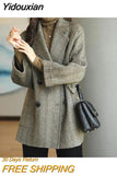 Yidouxian length woolen coat for women in autumn and winter 2023, new loose fitting foreign style woolen coat, thick style