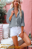 yidouxian Cotton Blouse Women Long Sleeve Button Up Shirt Women Lapel Loose Blouses Elegant Solid Office Shirts Tops Fashion 20026