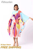 Yidouxian Women's New 2023 Miyake Pleated Dress Swing Skirt High Grade Graffiti Age Reducing Fashion High Quality Long Dress Robe