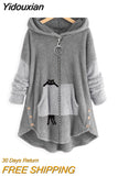 Yidouxian Winter Casual Style Casual Sweater Women's Polyester Hooded Loose Women's Sweater