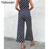 Yidouxian & NORA Women Summer Sexy Sleeveless Loose Polka Dot Bodycon Party Jumpsuit Playsuit Clubwear Bodysuit Green Pink Wine Red