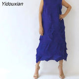 Yidouxian Miyake Pleated Spring New Women's Sleeveless Loose Medium And Long Fold Dress