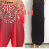 Yidouxian 2023 New Chiffon Sequins Beaded Fashion Casual Loose Dress 18 To 45 Spot Can Be Worn