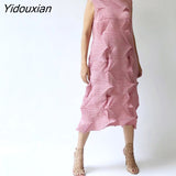 Yidouxian Miyake Pleated Spring New Women's Sleeveless Loose Medium And Long Fold Dress