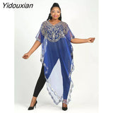 Yidouxian 2023 New Chiffon Sequins Beaded Fashion Casual Loose Dress 18 To 45 Spot Can Be Worn