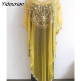 Yidouxian 2023 New Chiffon Sequins Beaded Fashion Casual Loose Dress 18 To 45 Spot Can Be Worn