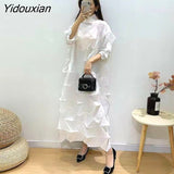 Yidouxian 2023 New Spring Age Reducing Slim Design Disorderly Pleats Dress Irregular Leisure Skirt Vestidos Fiesta Spot