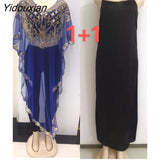 Yidouxian 2023 New Chiffon Sequins Beaded Fashion Casual Loose Dress 18 To 45 Spot Can Be Worn 1003