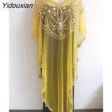 Yidouxian 2023 New Chiffon Sequins Beaded Fashion Casual Loose Dress 18 To 45 Spot Can Be Worn 1003